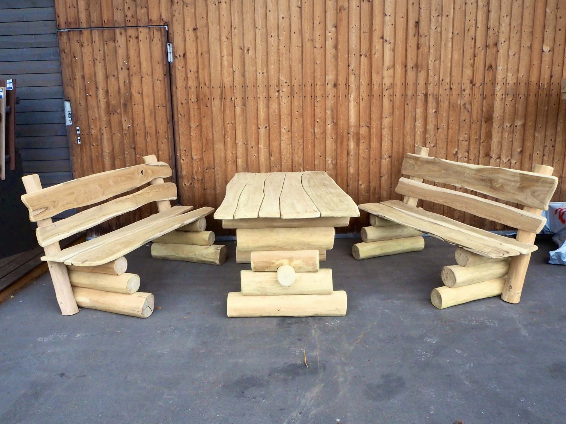 heller Robinien Holz Tisch mit Sitzbänken in Apolda kaufen bei Holz Beck