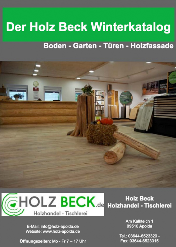 Mit dem Holz Beck-Katalog für Boden, Garten, Türen, Holzfassade und mehr ...